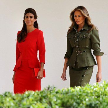 همسر ترامپ در لباسی با طرح نظامی! + عکس