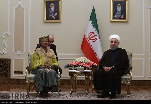 دیدار رئیس مجلس آفریقای جنوبی با روحانی