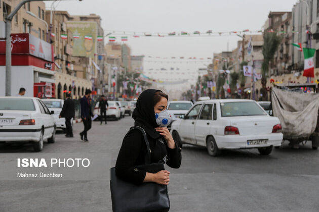 تصاویر هوای غبارآلود اهواز