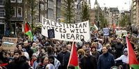 حمایت هلندی‌ها از غزه/ تجمع اعتراضی روبروی شرکت حامی اسرائیل در گرونینگن