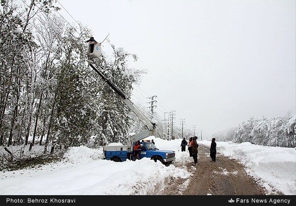 بارش برف سنگین در مازندران