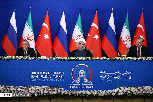 نشست سه‌جانبه تهران با حضور روحانی، پوتین و اردوغان