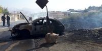 آتش سوزی در بلوار ضیاالدینی سنندج / خودروی کوییک زغال شد