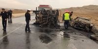 5 سرنشین خودرو تندر 90 زنده زنده در آتش سوختند + عکس