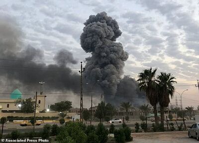 انفجار شدید در این انبار حشد الشعبی در جنوب بغداد 
