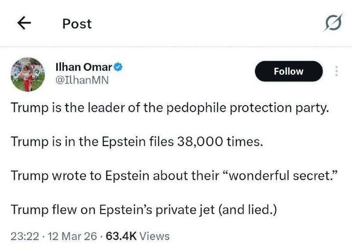 نماینده کنگره: نام ترامپ ۳۸ هزار بار در پرونده‌های اپستین آمده است