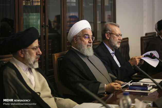 تصاویر جلسه شورای عالی انقلاب فرهنگی با حضور سران قوا