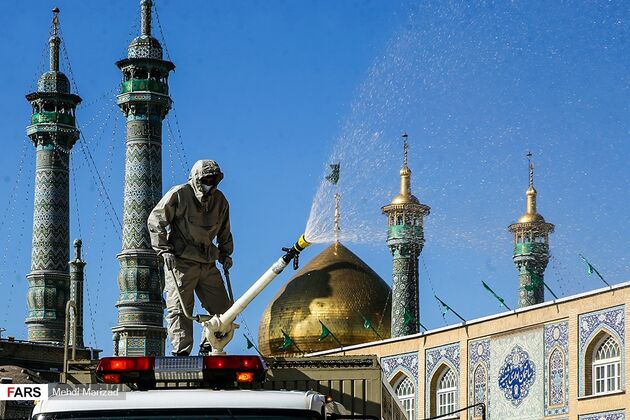 تصاویر رزمایش نیروهای مسلح علیه ویروس کرونا در قم