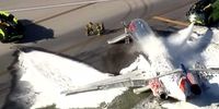 آتش سوزی در یک هواپیما هنگام نشستن بر باند فرود+ عکس
