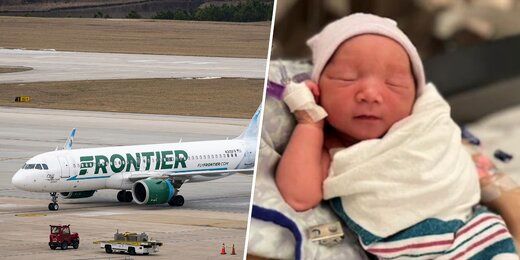 تولد یک نوزاد در هواپیمای درحال پرواز + عکس
