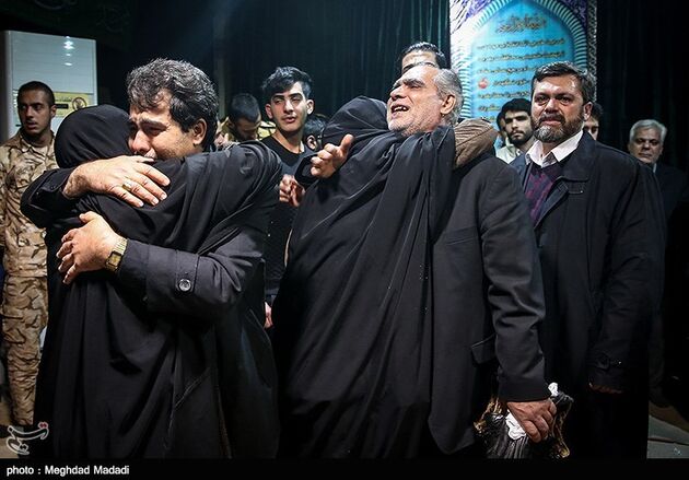 مراسم وداع با پیکر آتش نشانان شهید حادثه پلاسکو