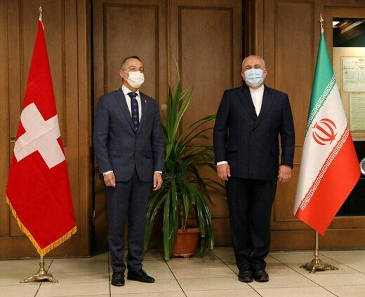 تصویری از دیدار دیپلماتیک ظریف با وزیر امورخارجه سوئیس