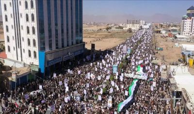 تظاهرات گسترده ضداسرائیلی اهالی صعده در شمال یمن