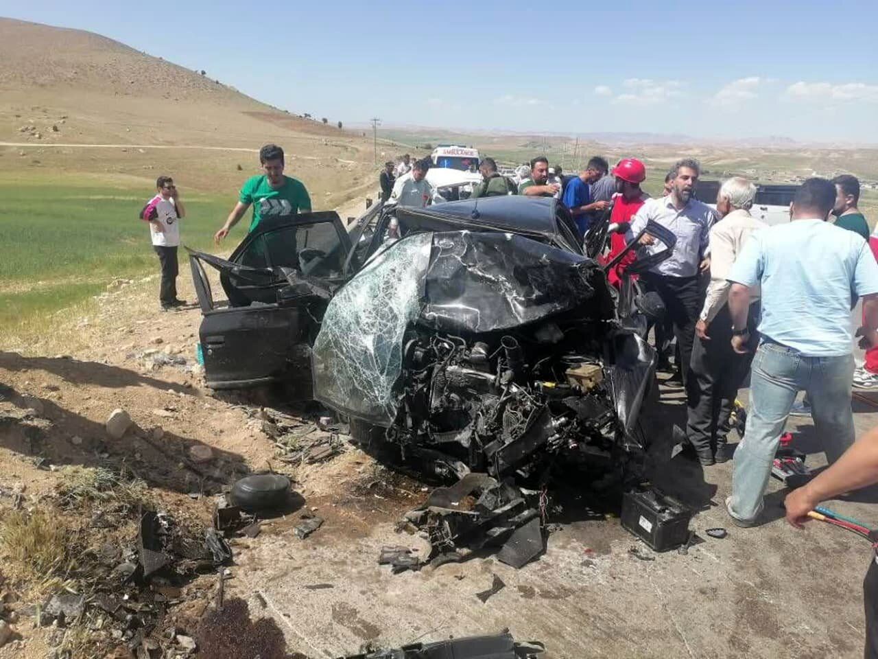 جزئیاتی از تصادف مرگبار در محور کرمانشاه ایلام + تصاویر