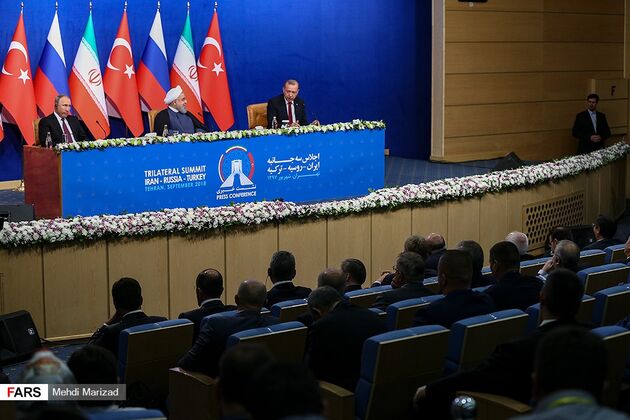 نشست سه‌جانبه تهران با حضور روحانی، پوتین و اردوغان