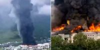 آتش‌سوزی گسترده در یک کارخانه جایگاه شارژ در ایتالیا+فیلم