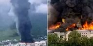 آتش‌سوزی گسترده در یک کارخانه جایگاه شارژ در ایتالیا+فیلم