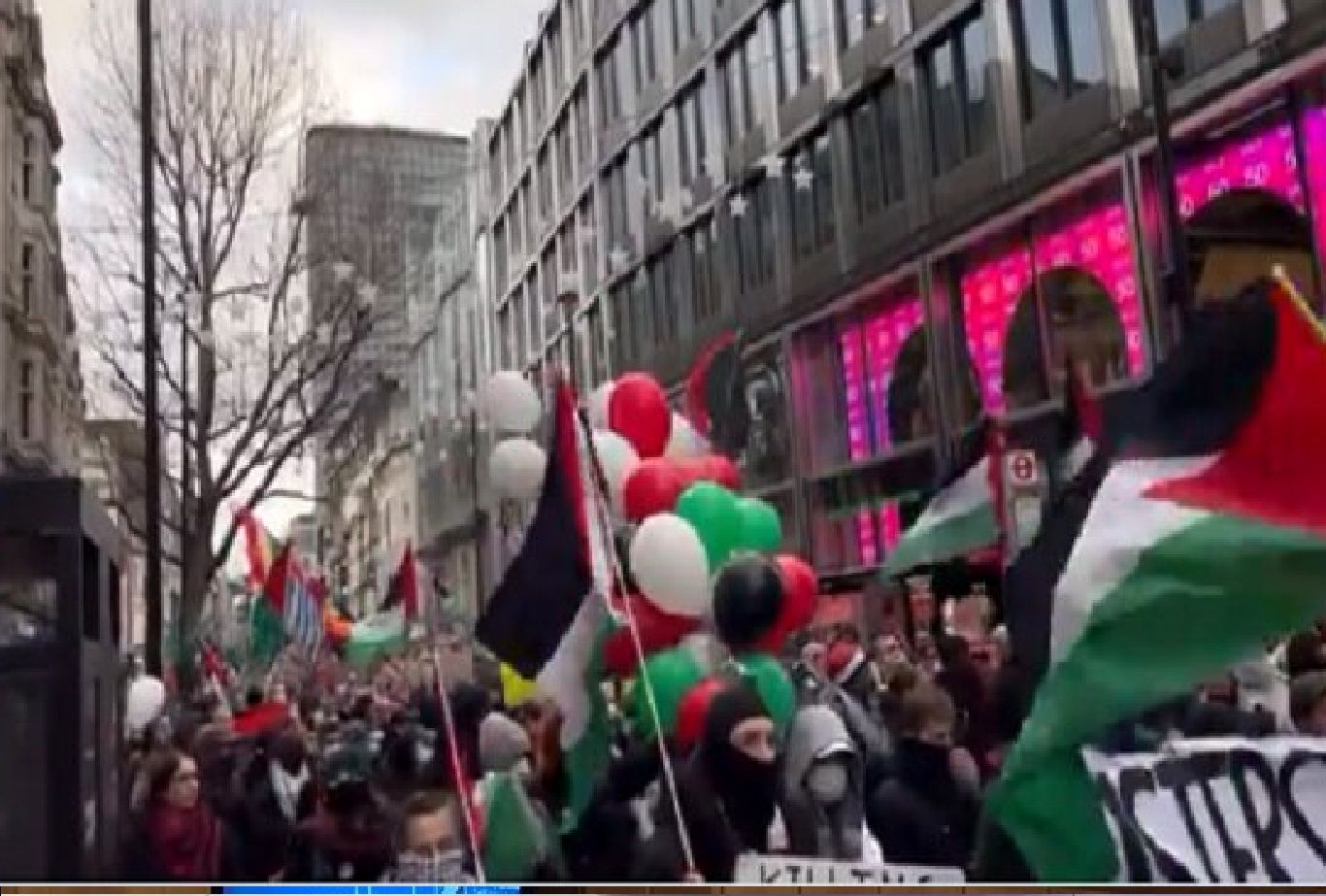 راهپیمایی اعتراضی گسترده حامیان فلسطین در لندن