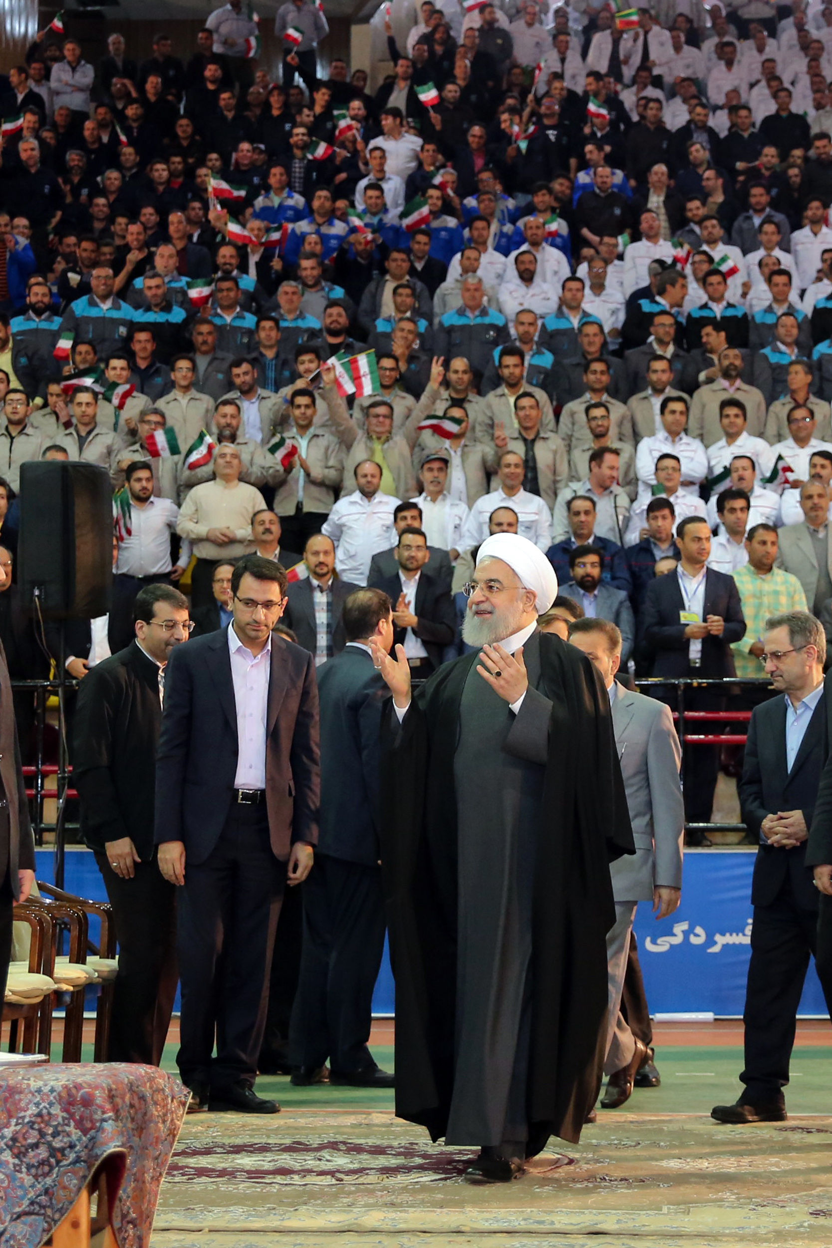 حضور روحانی در مراسم جشنواره ملی قدردانی از کارگران +تصاویر