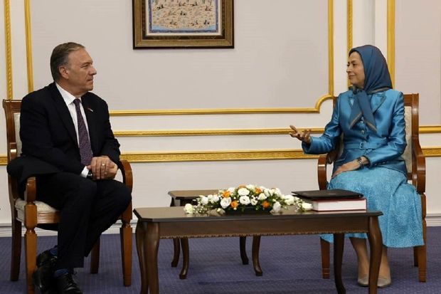 تصاویری از دیدار وزیر خارجه دولت ترامپ با مریم رجوی
