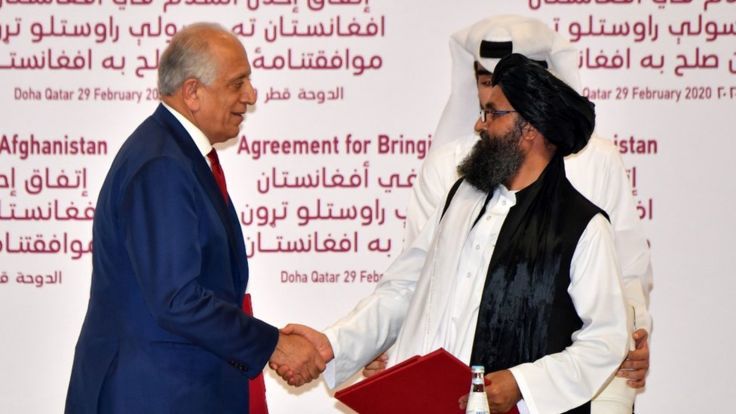 توافق تاریخی آمریکا و طالبان امضاء شد