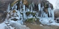 آبشار کندلوس در مازندران یخ زد+ عکس