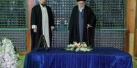 عکسی از رهبر انقلاب بر سر مزار آیت الله هاشمی رفسنجانی