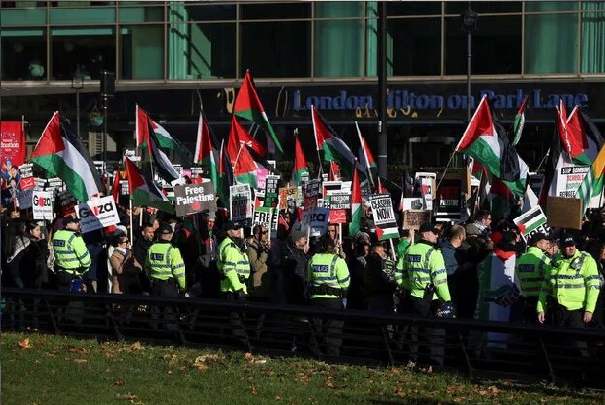 تظاهرات گسترده لندنی‌ها در حمایت از مردم غزه 