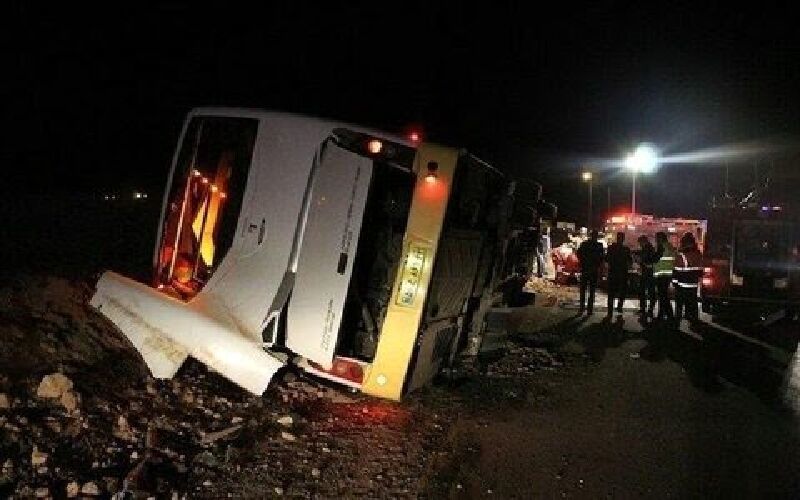تصادف مرگبار اتوبوس قم- مشهد