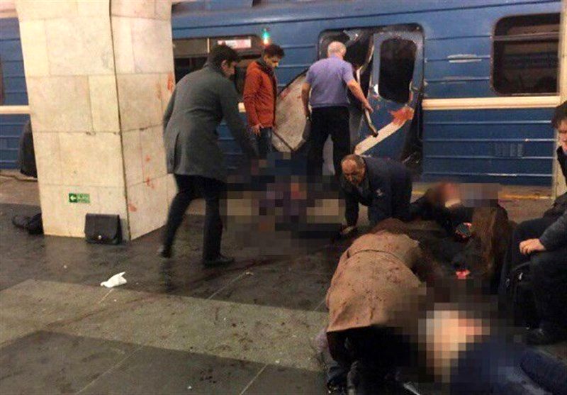 10 کشته طی 2 انفجار در مترو سن پترزبورگ + عکس