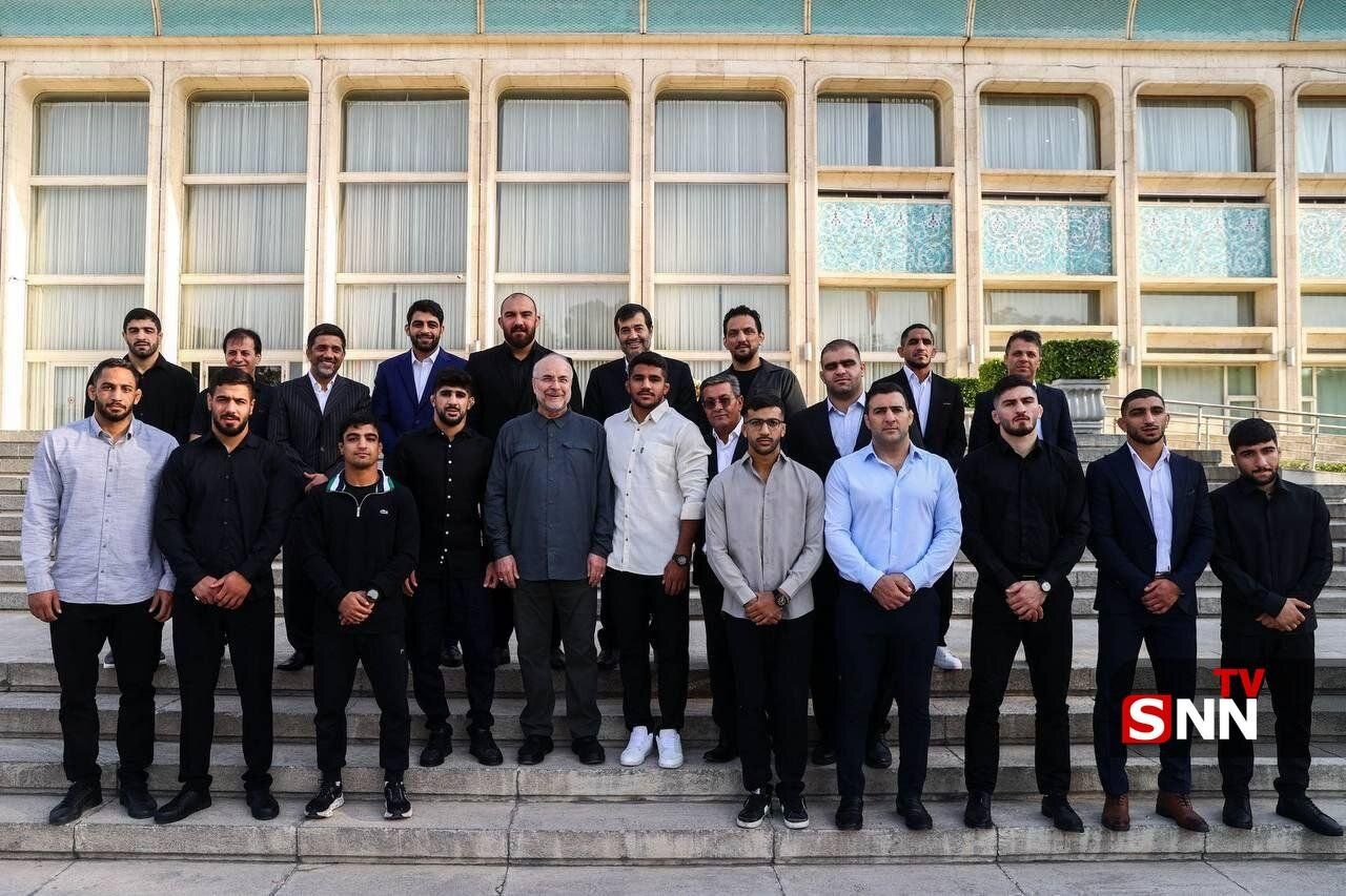 مدالآوران کشتی با قالیباف عکس یادگاری گرفتند + عکس 2
