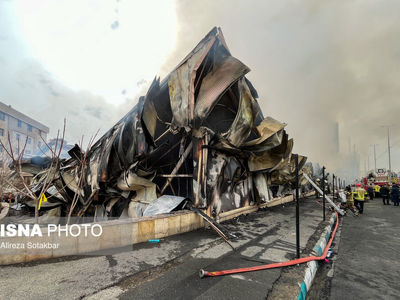 تصاویر| آتش‌سوزی بازارچه جنت‌آباد تهران
