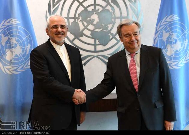 دیدار ظریف با دبیرکل سازمان ملل متحد