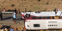 آخرین وضعیت مجروحان حادثه واژگونی اتوبوس خبرنگاران+ فیلم
