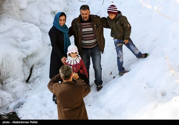 یخ زدن آبشار گنجنامه همدان