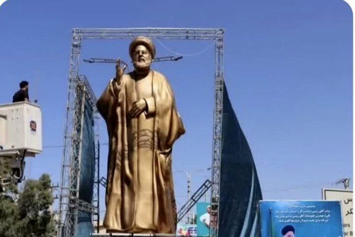 چرا مجسمه ابراهیم رئیسی سقوط کرد؟ + عکس