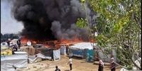 آتش‌سوزی در اردوگاه آوارگان سوری در لبنان