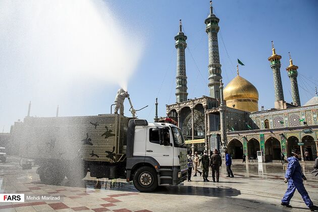 تصاویر رزمایش نیروهای مسلح علیه ویروس کرونا در قم