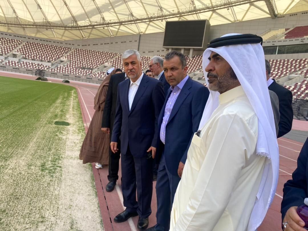 بازدید وزیر ورزش و جوانان از استادیوم بازی ایران و انگلیس+عکس