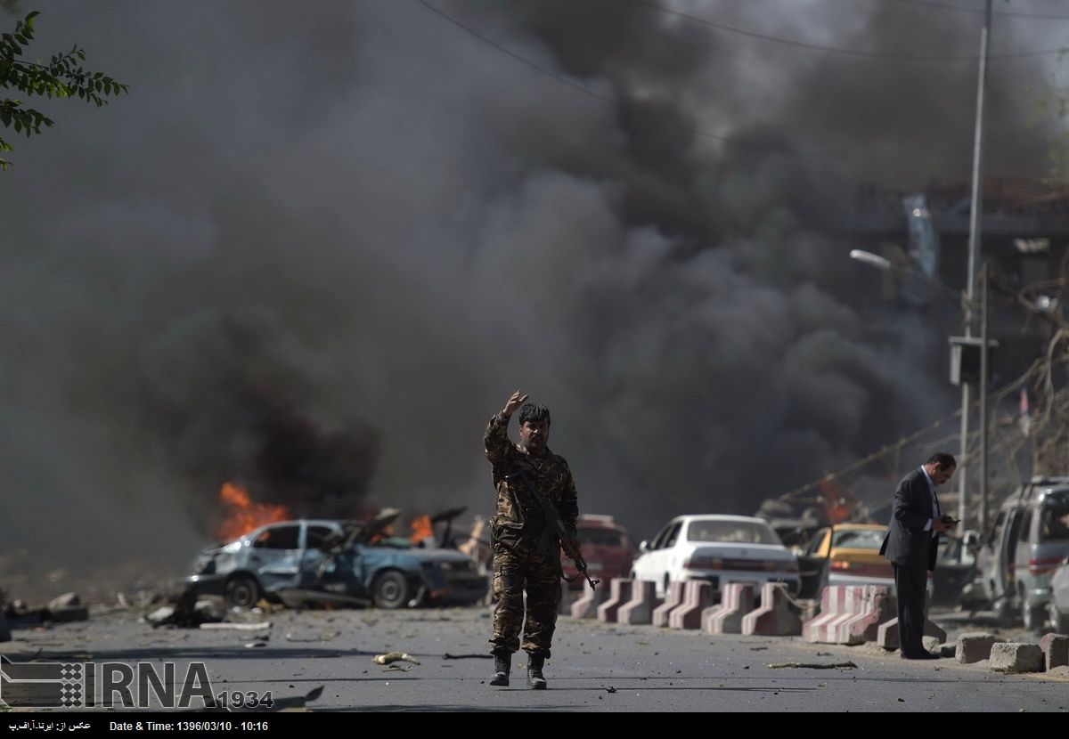 تصاویر انفجار مهیب در منطقه دیپلماتیک کابل