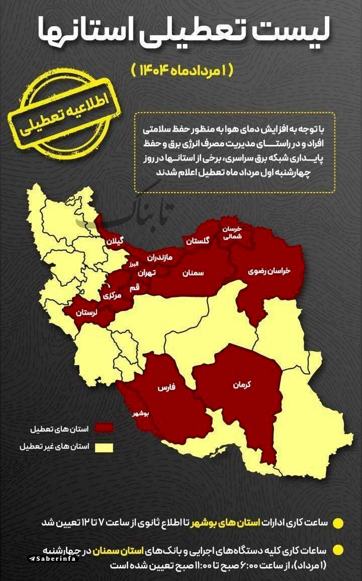 این استان ها امروز تعطیل هستند + اسامی 2