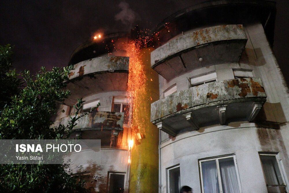 آتش‌سوزی در هتل ایران بندرانزلی + فیلم