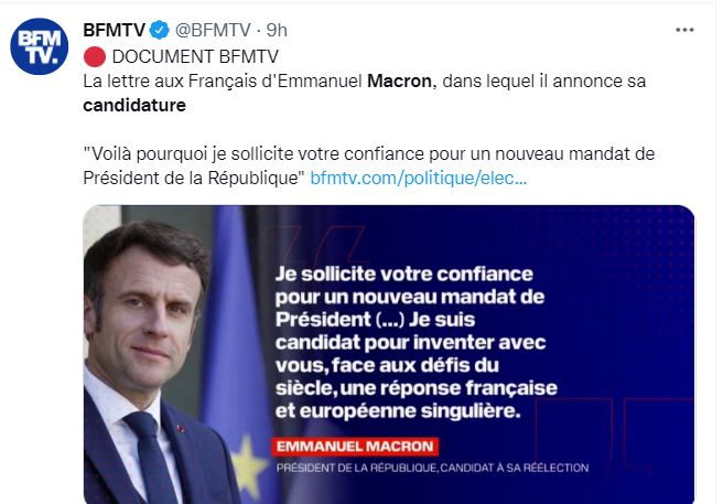 مکرون در انتخابات ۲۰۲۲ فرانسه شرکت می کند