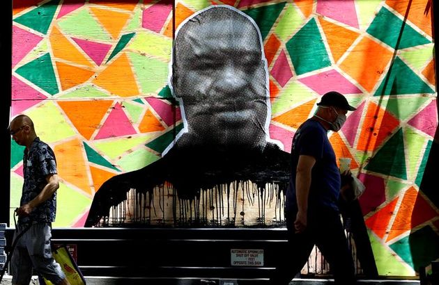 تصاویر| نقاشی‌های دیواری در یادبود جورج‌فلوید