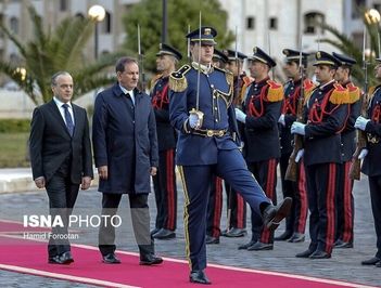 تصاویر استقبال رسمی از جهانگیری معاون اول رئیس جمهور در دمشق