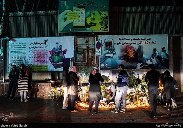 همدردی مردم با آتش نشانان حادثه پلاسکو