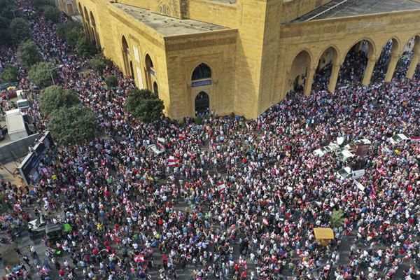 تصاویر منتخب اعتراضات لبنان