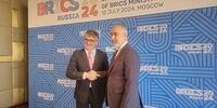 دست دوستی کنعانی با همتای برزیلی خود در بریکس+ عکس
