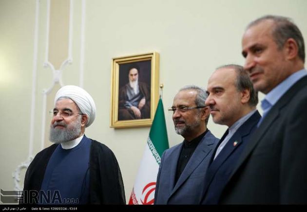 تصاویر دیدار تیم ملی فوتبال ایران با رئیس جمهوری