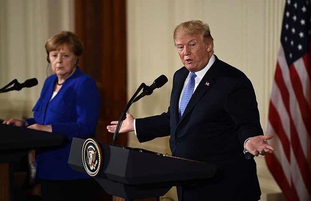 رئیس جمهوری آمریکا با صدراعظم آلمان در کاخ سفید دیدار کردند